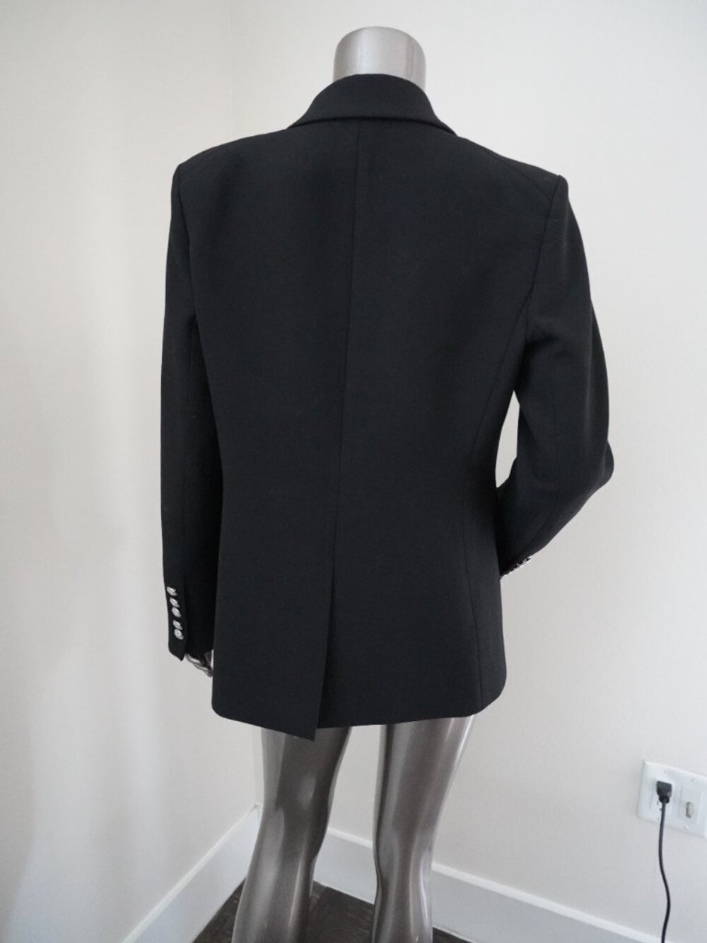 Veronica Beard Miller Dickey Blazer Black Silver Crest Buttons Jacket Size 10 - Picture 3 of 8